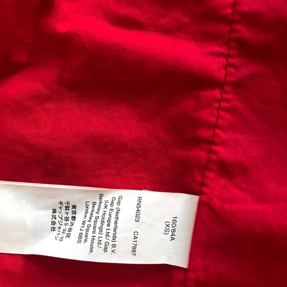 GAP Tomato Red Long Boxy Trench Coat Women's XS 100% COTTON - Picture 11 of 11